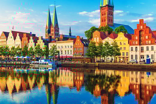 lubeck skyline in germany