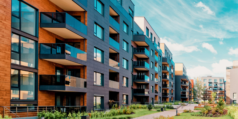 Block of flats in the UK.